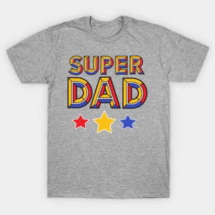 Colorful Super Dad Design T-Shirt